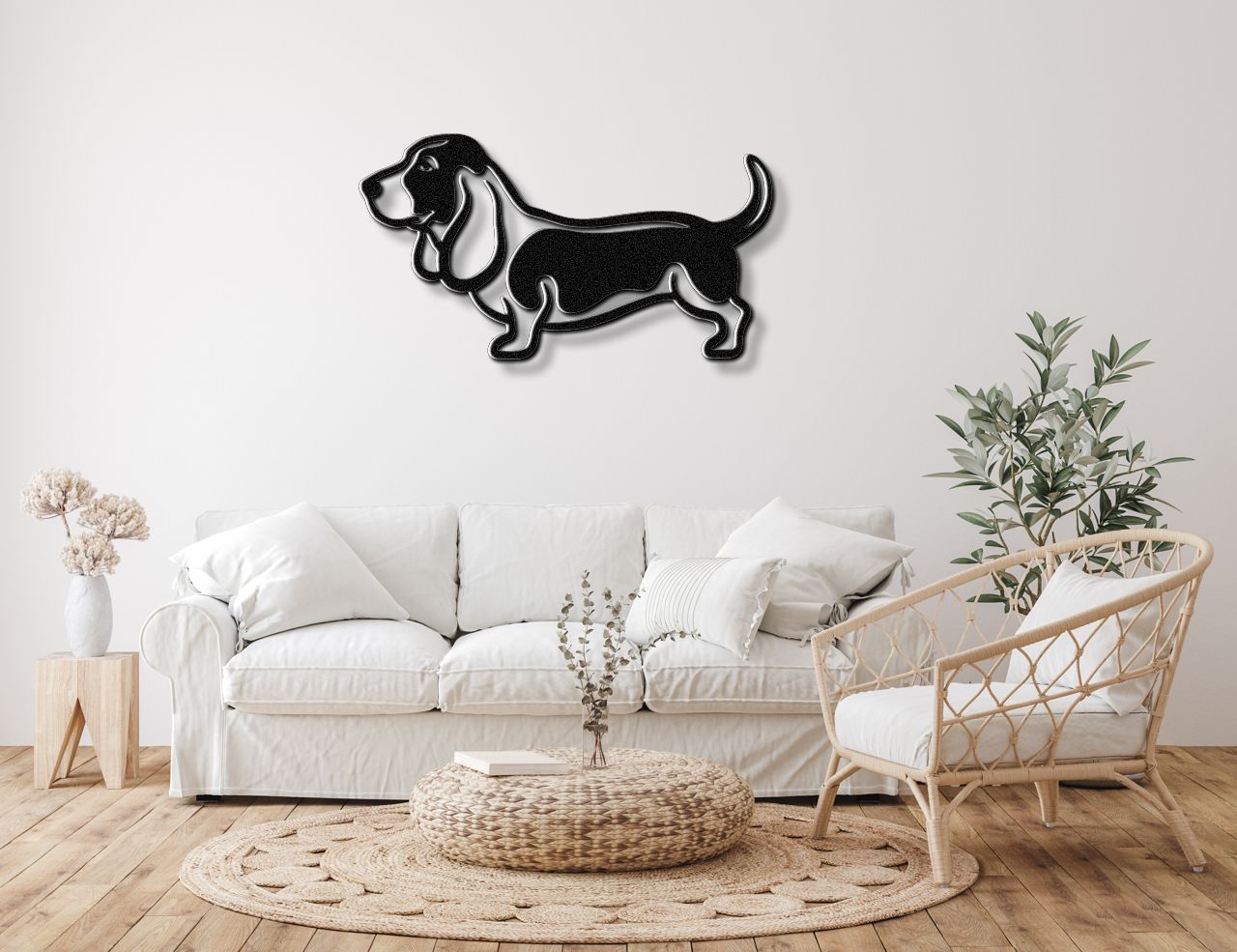 Basset Hound Metal Wall Art