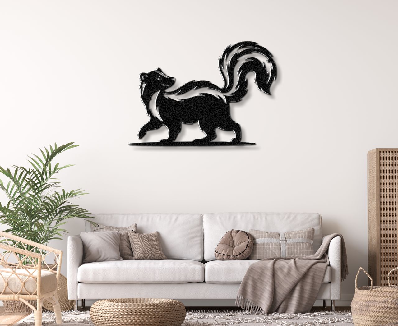 Sneaky Skunk Metal Wall Art