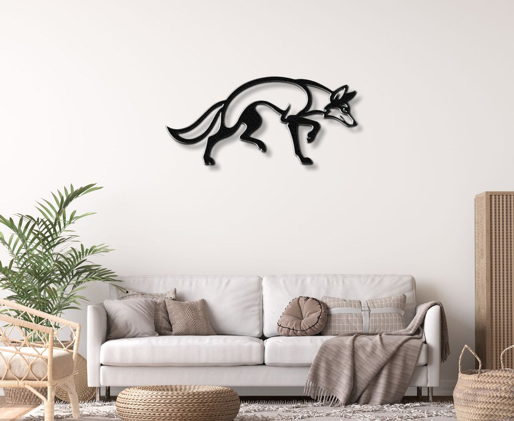 Sneaky Coyote Metal Wall Art