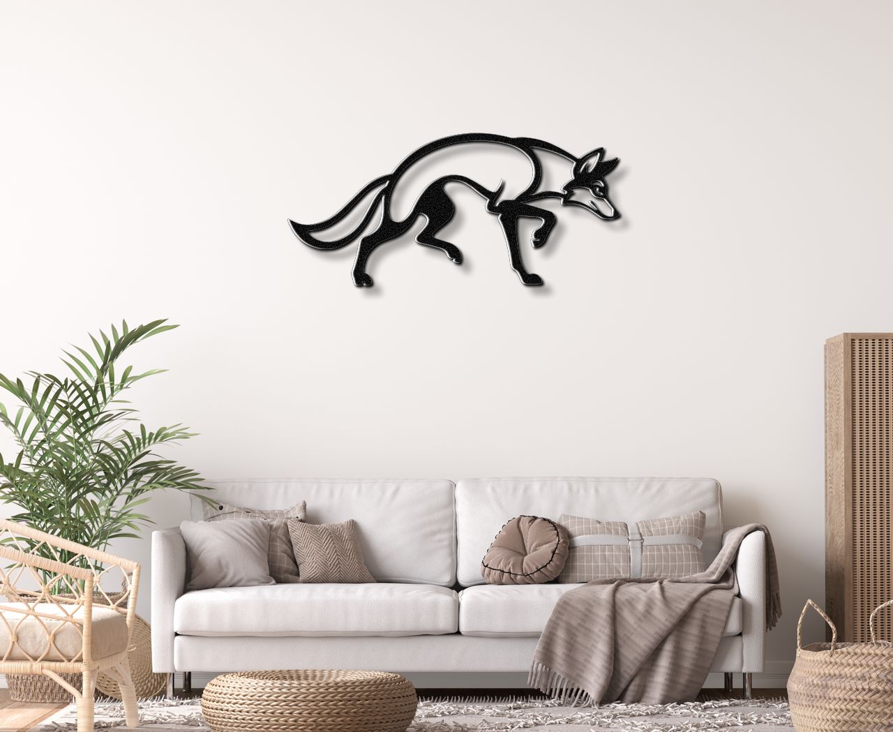 Sneaky Coyote Metal Wall Art
