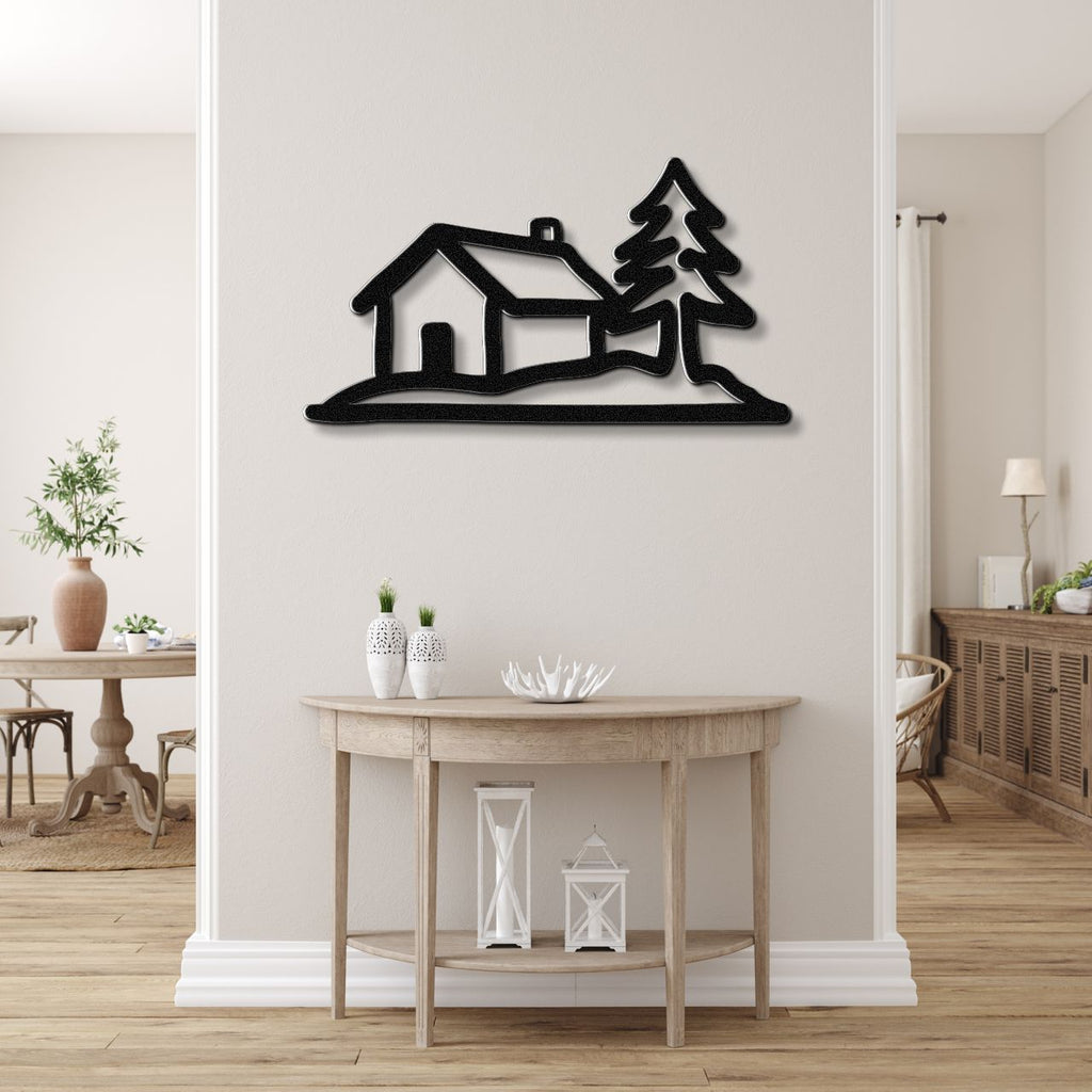 Mountain Cabin Metal Wall Art