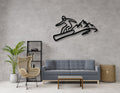 Snowboarder with Mountains Metal Wall Art