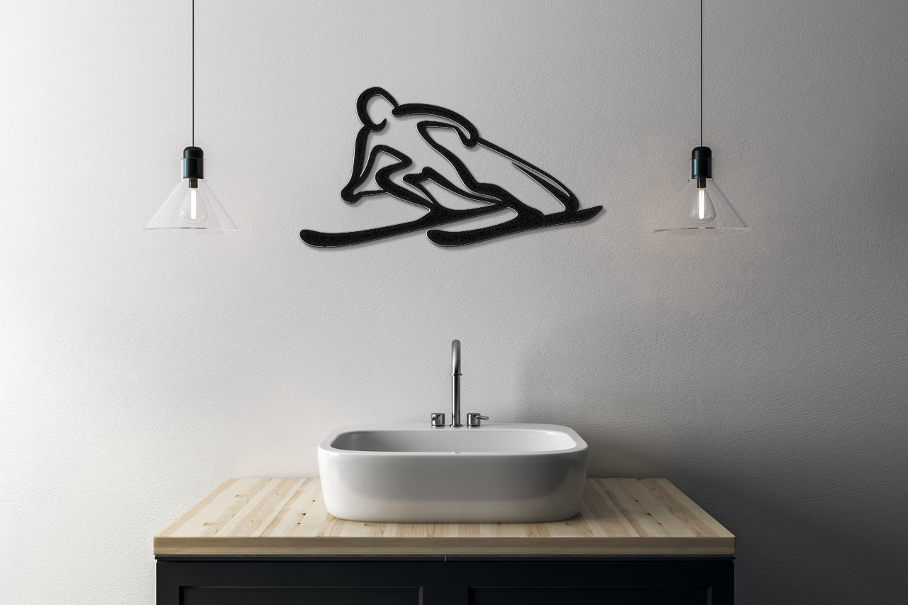 Skiing Metal Wall Art