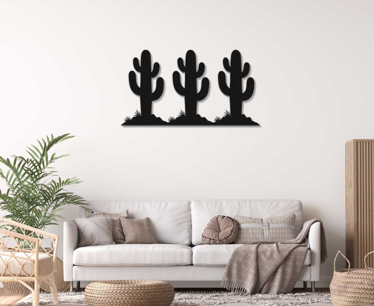 Saguaro Cactus Trio Metal Wall Art