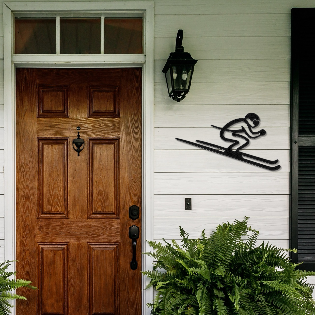 Skiing Metal Wall Art