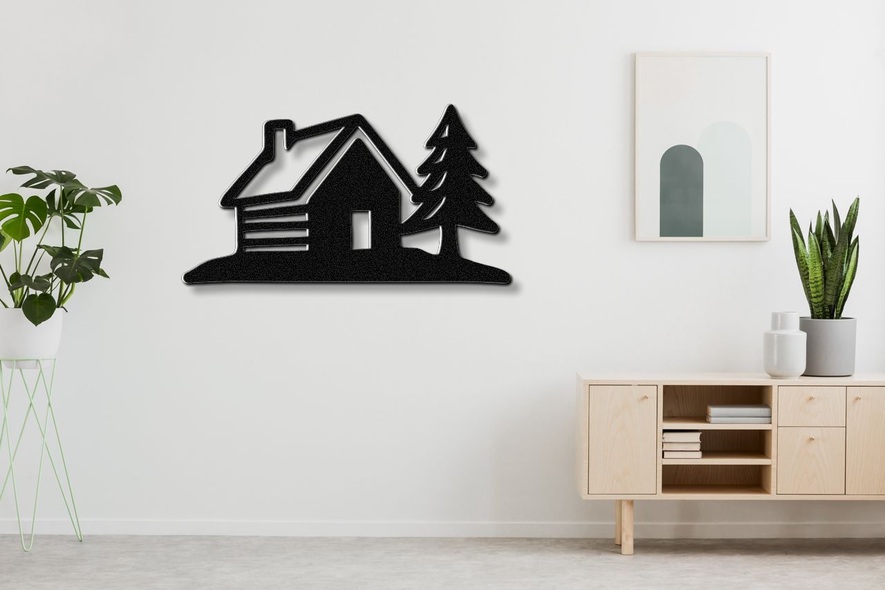 Mountain Cabin Metal Wall Art