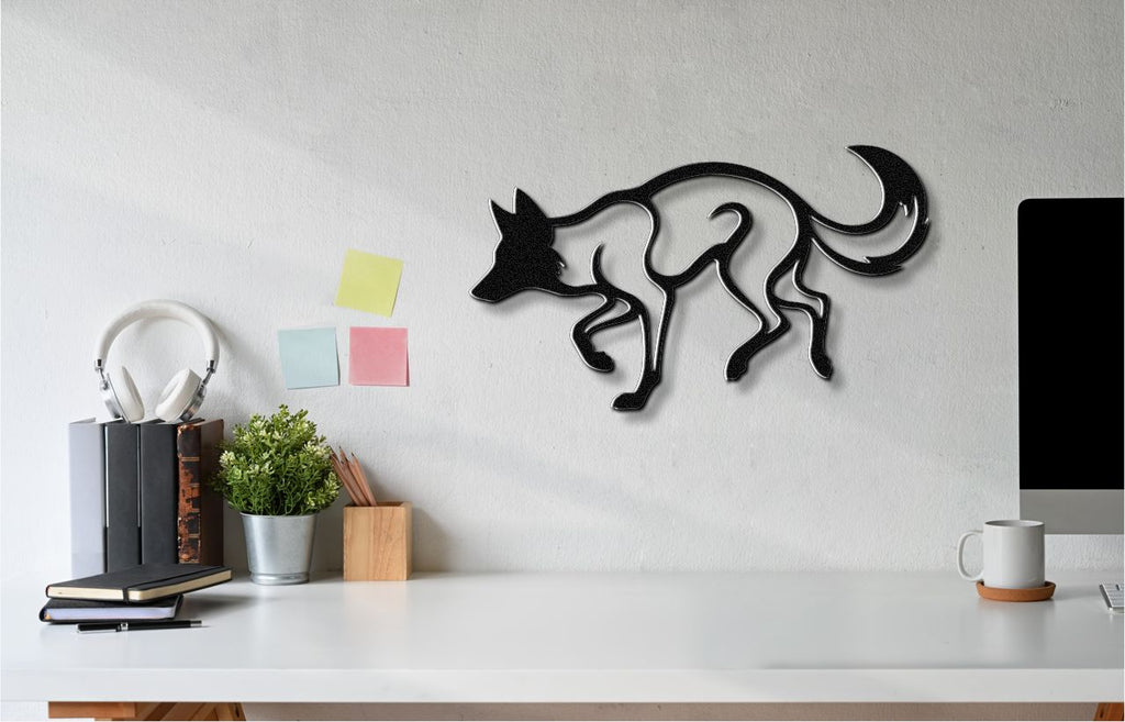 Sneaky Coyote Metal Wall Art