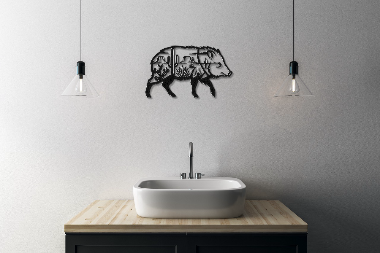 Javelina Desert Metal Wall Art