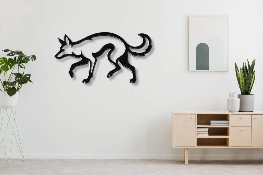 Sneaky Coyote Metal Wall Art