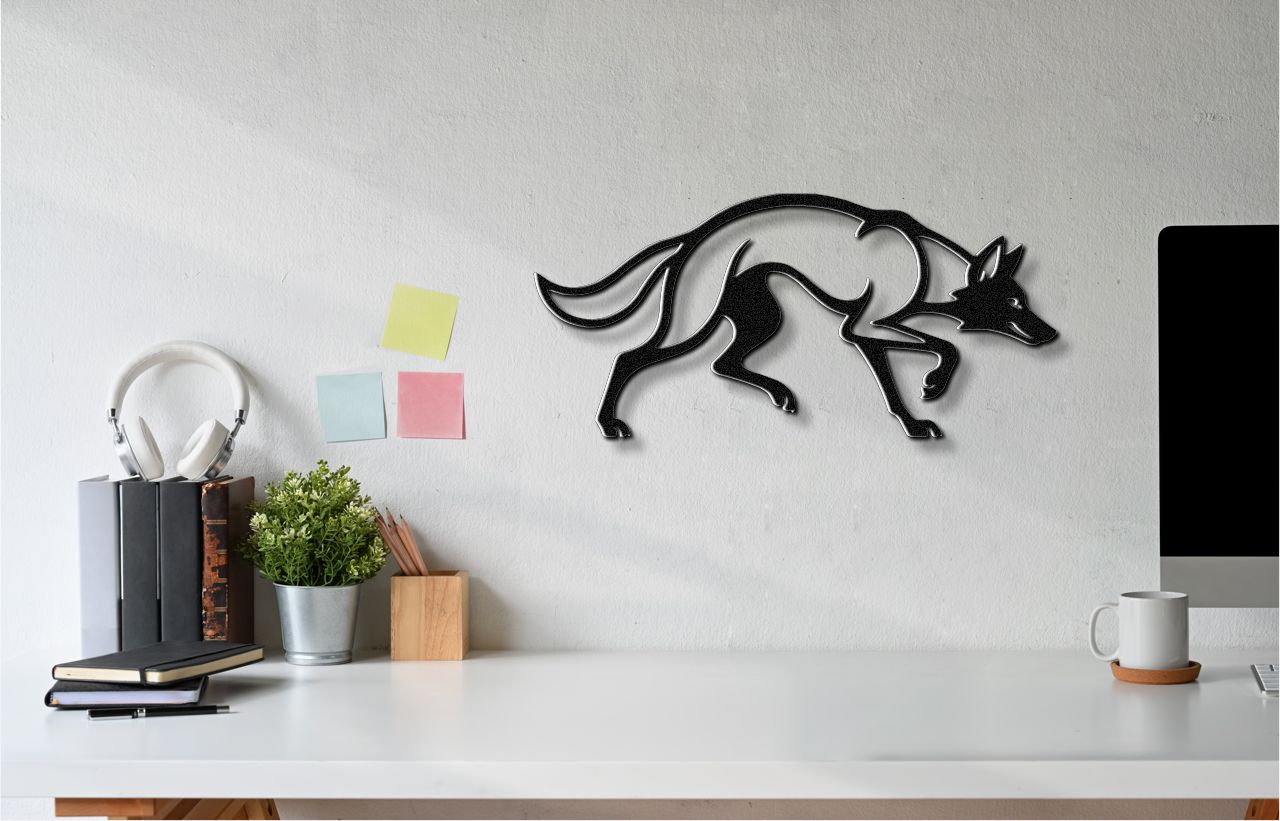 Sneaky Coyote Metal Wall Art