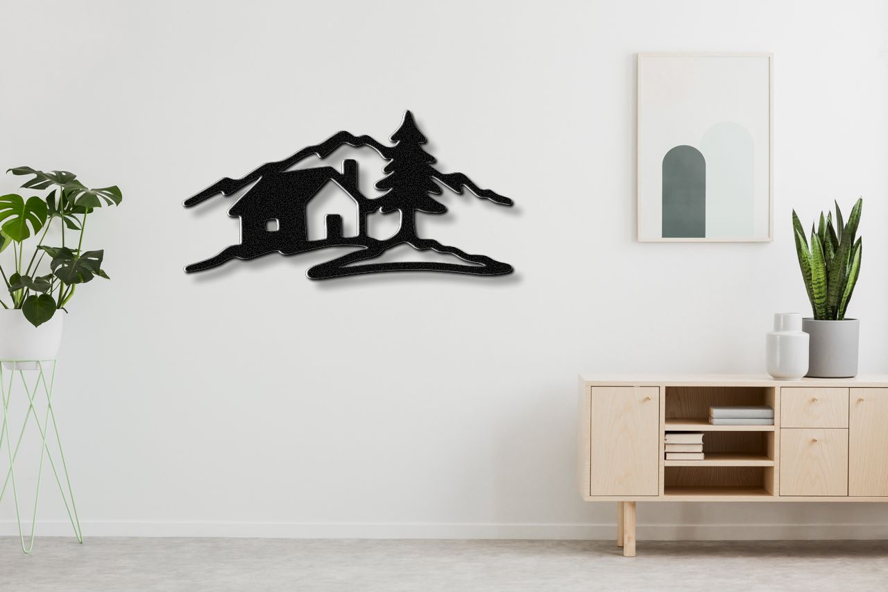 Mountain Cabin Metal Wall Art