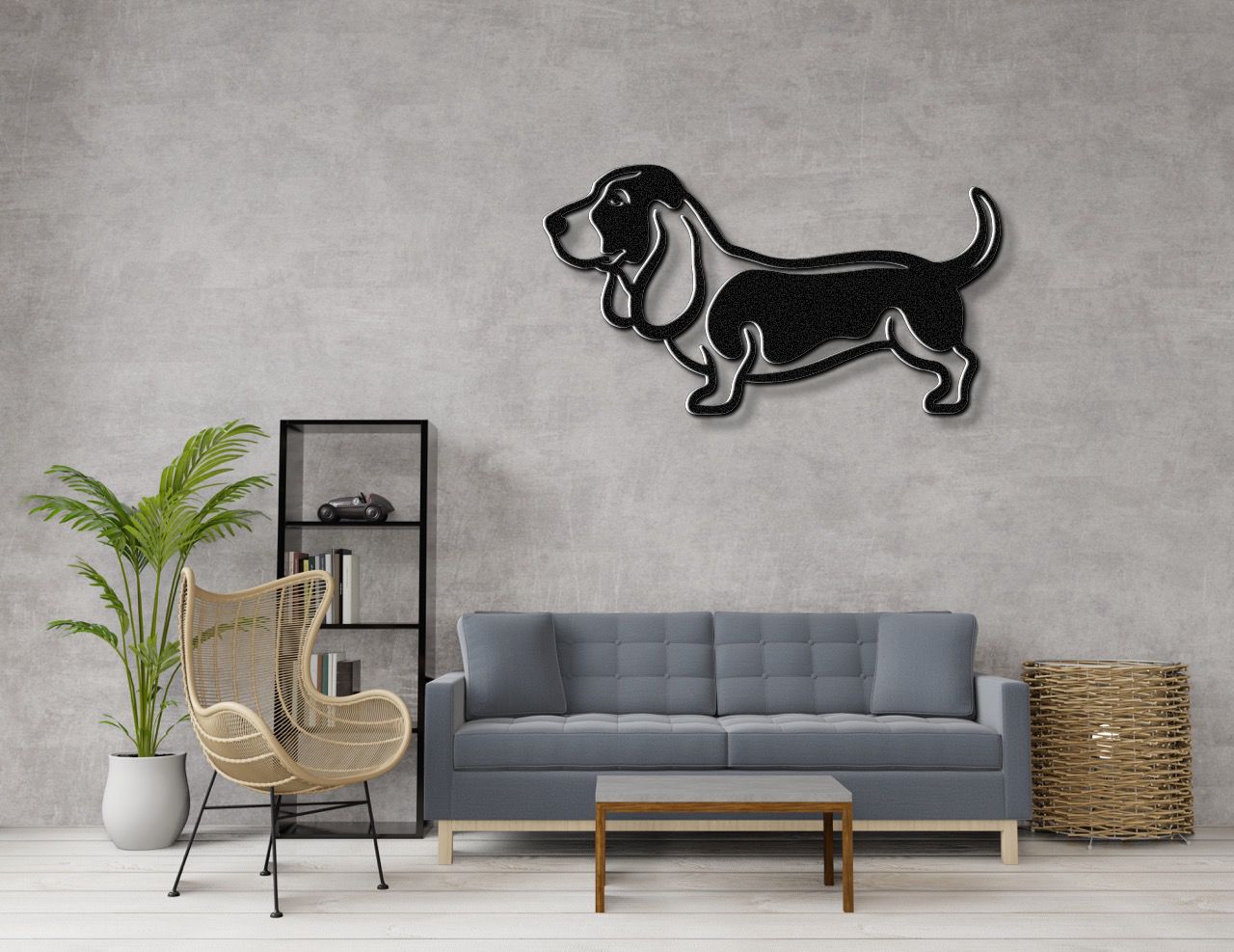 Basset Hound Metal Wall Art