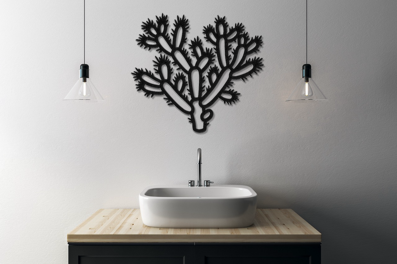 Cholla Cactus Metal Wall Art