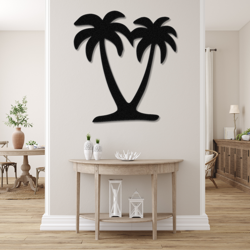 Twin Palm Tree Metal Wall Art