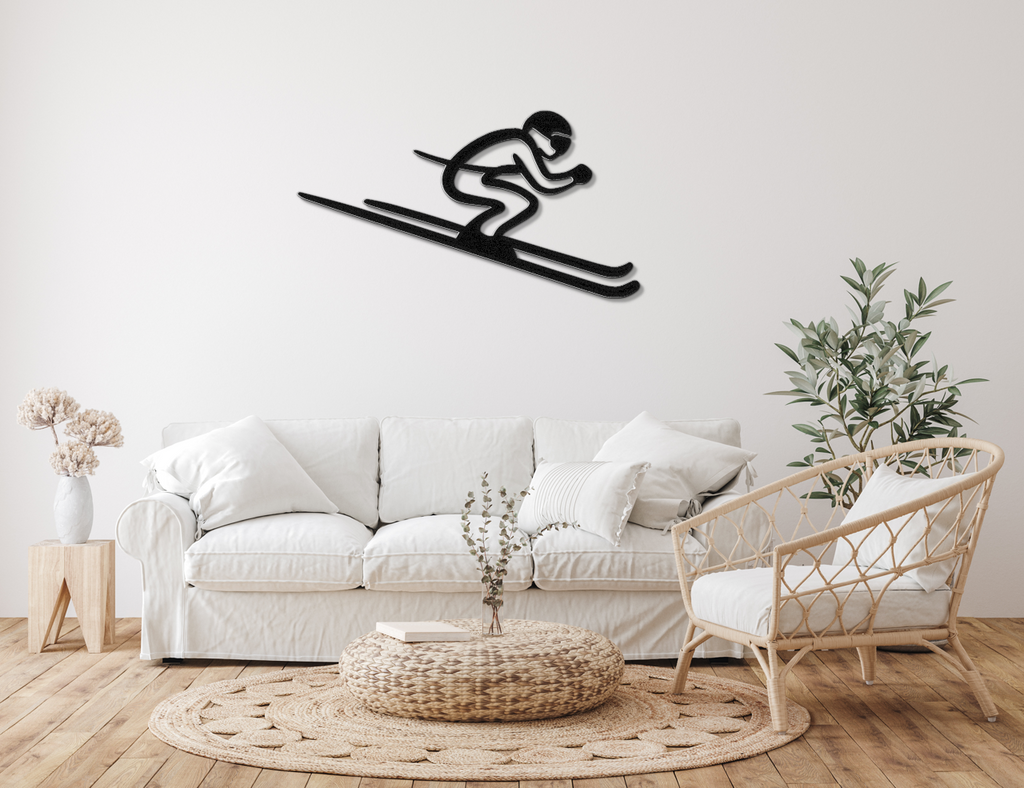 Skiing Metal Wall Art