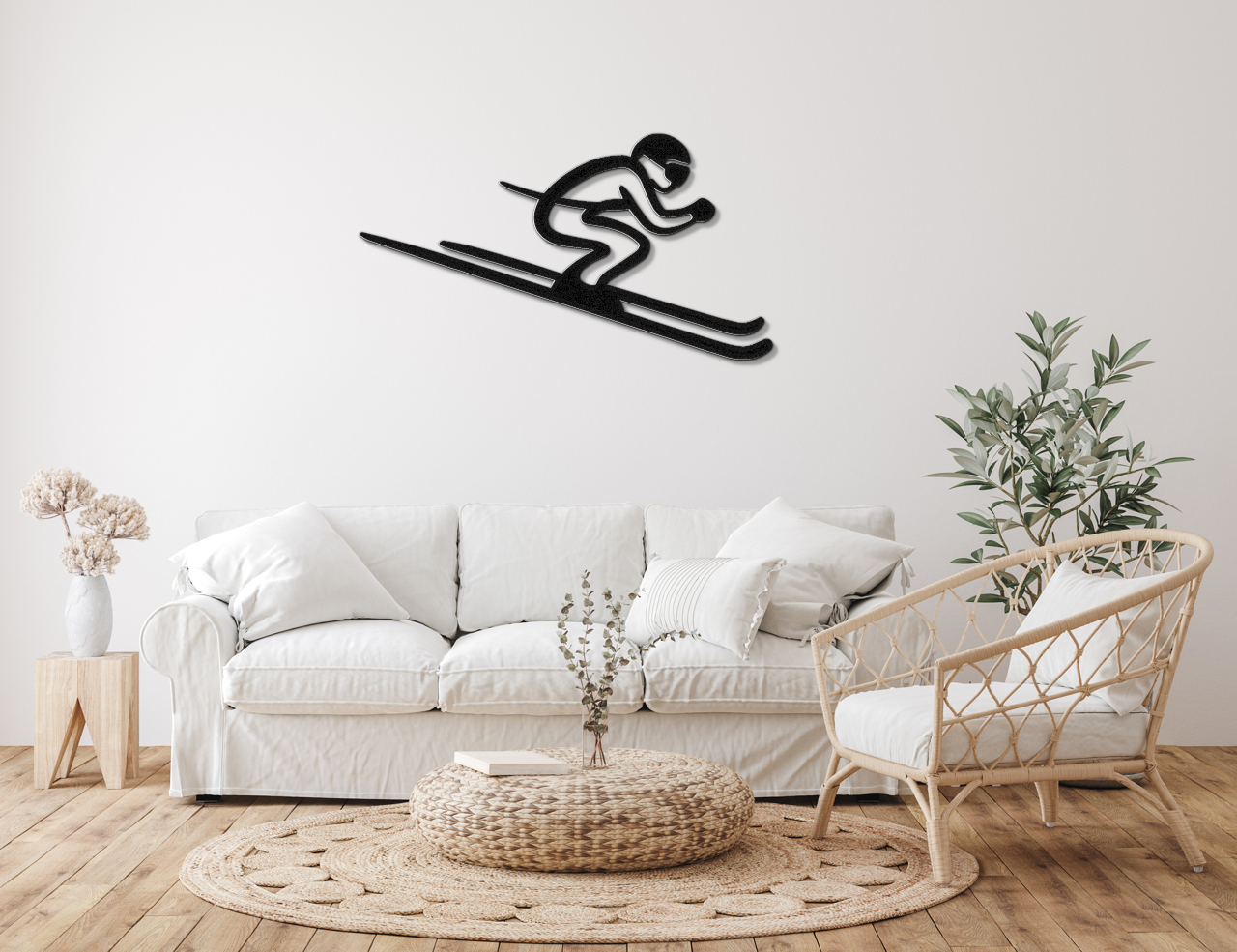 Skiing Metal Wall Art