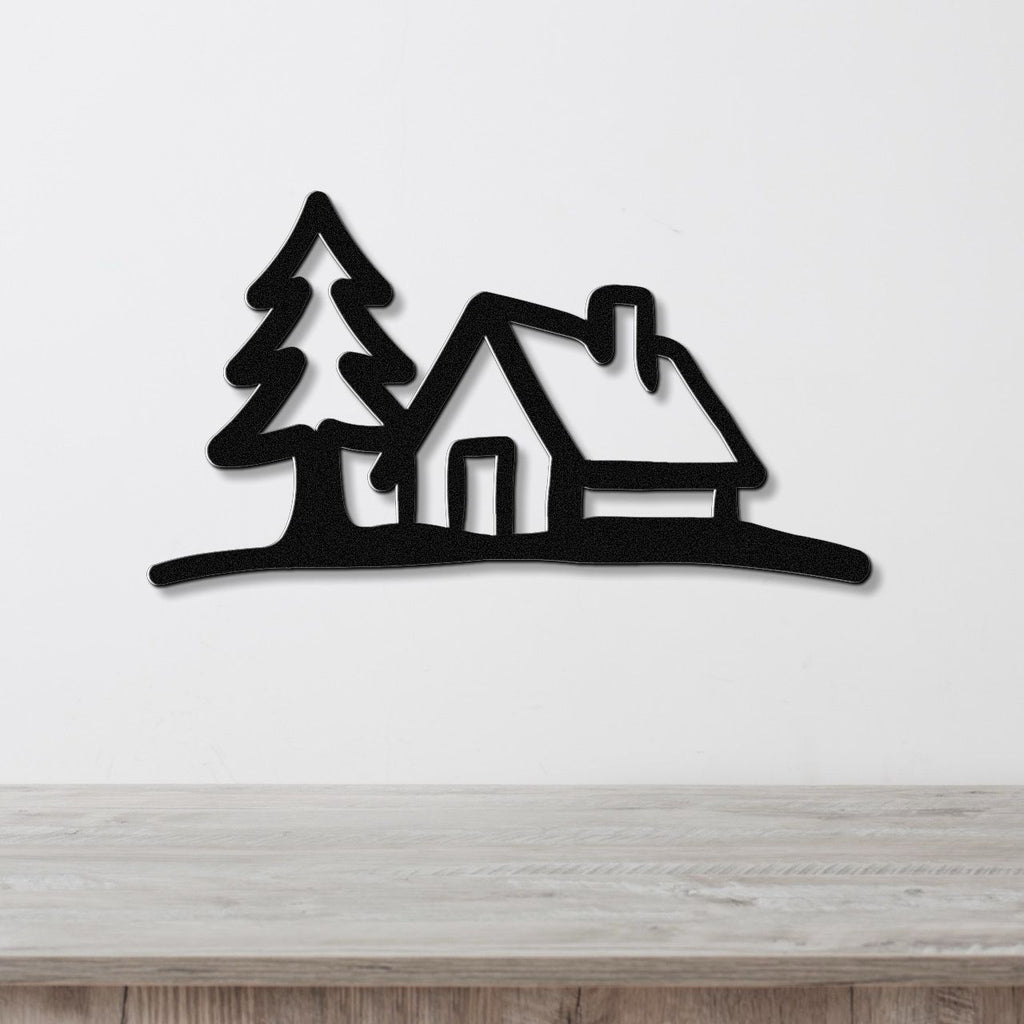 Mountain Cabin Metal Wall Art