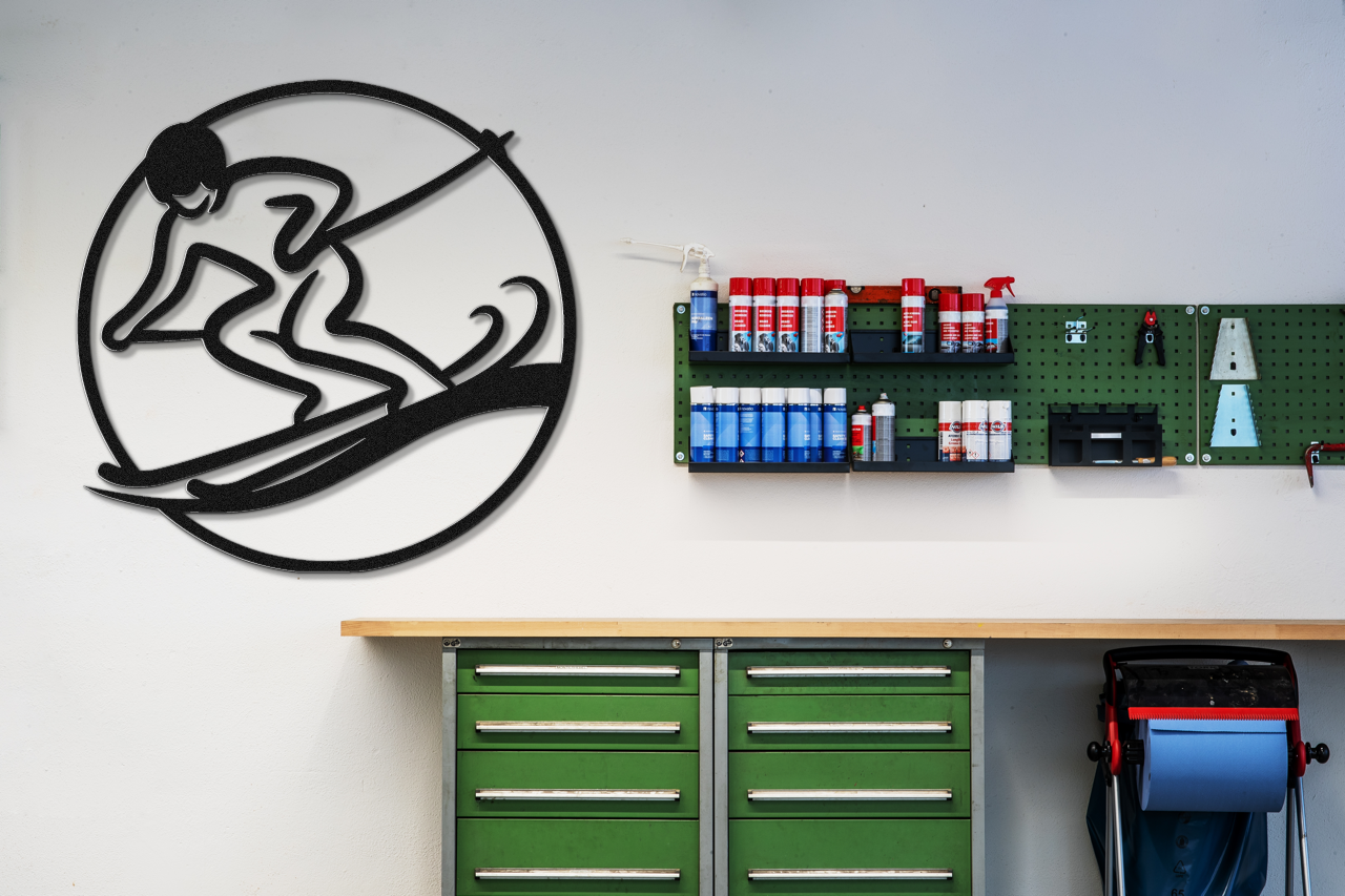 Skiing Metal Wall Art
