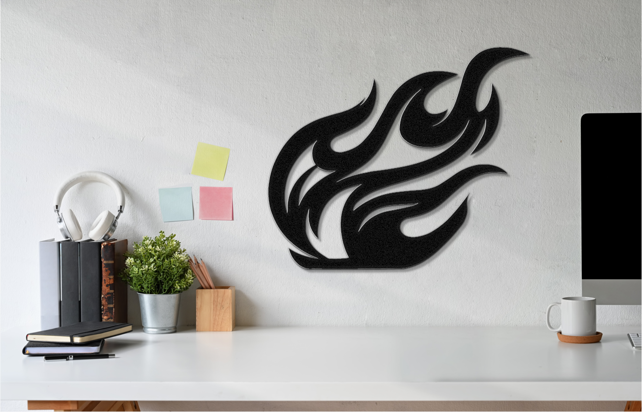 Abstract Fire Metal Wall Art