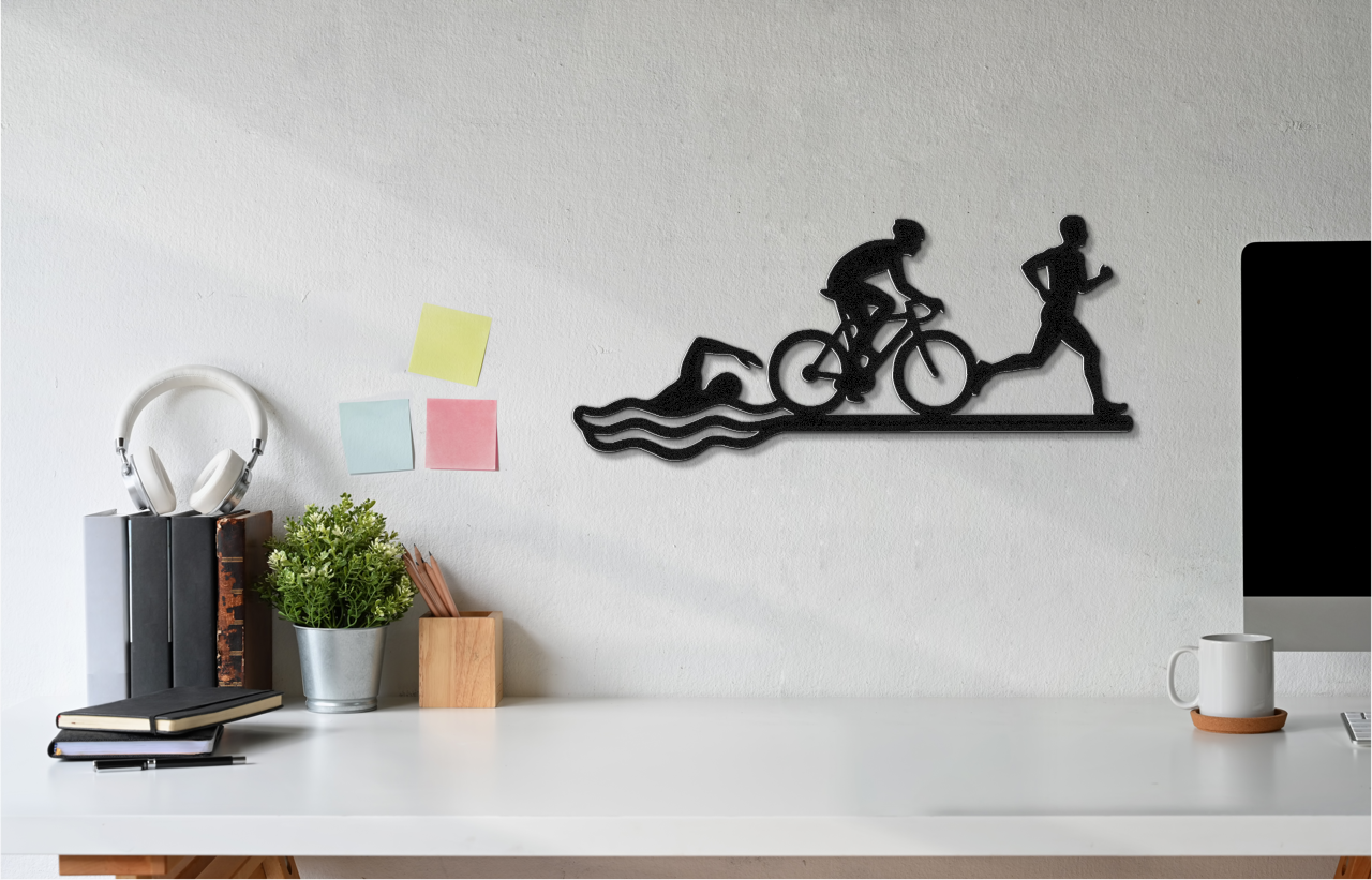 Triathlon Metal Wall Art