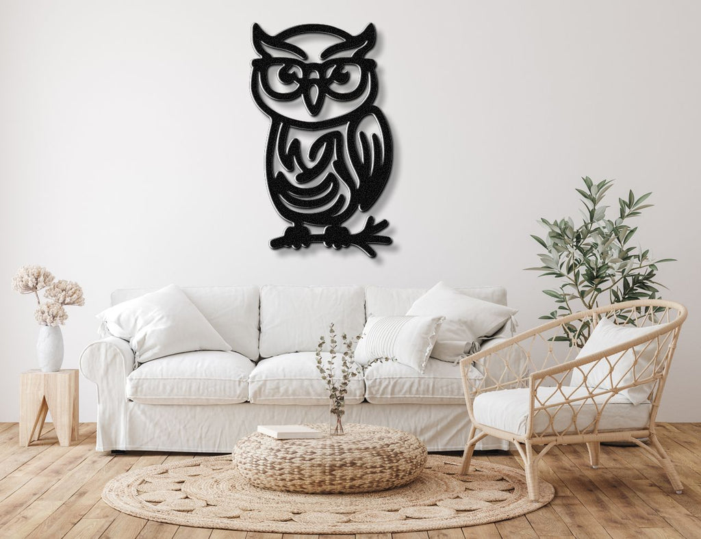 Nerdy Owl Metal Wall Art