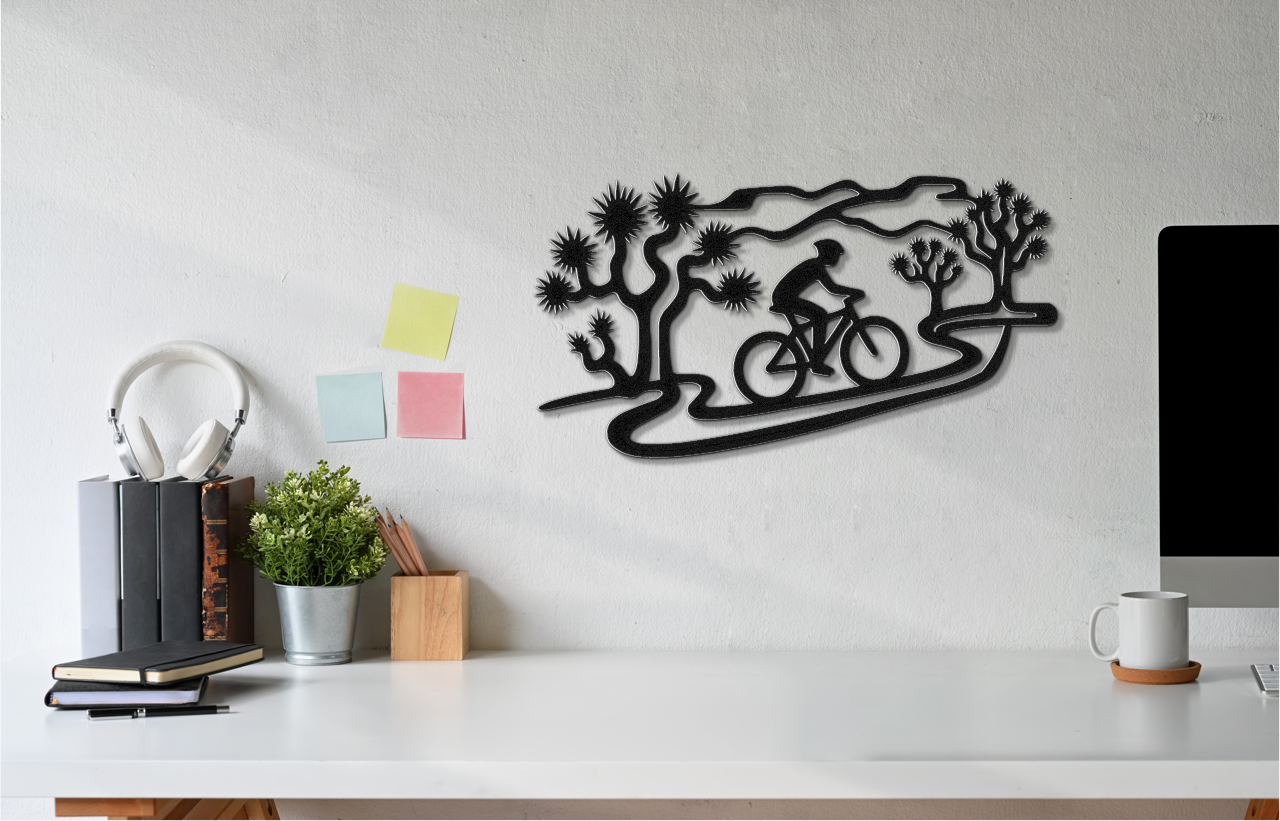 Joshua Tree Cycling Metal Wall Art