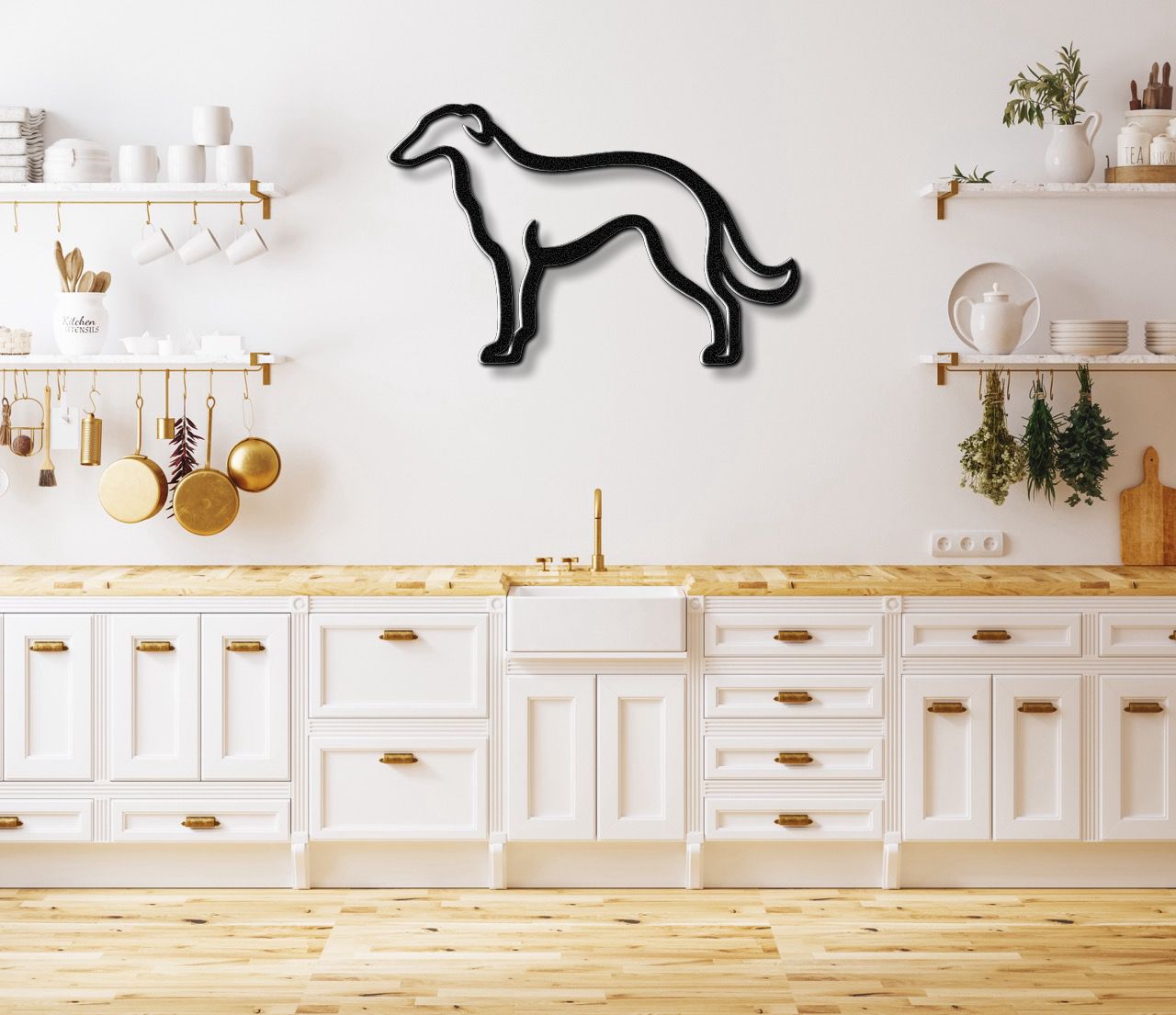 Borzoi Dog Metal Wall Art