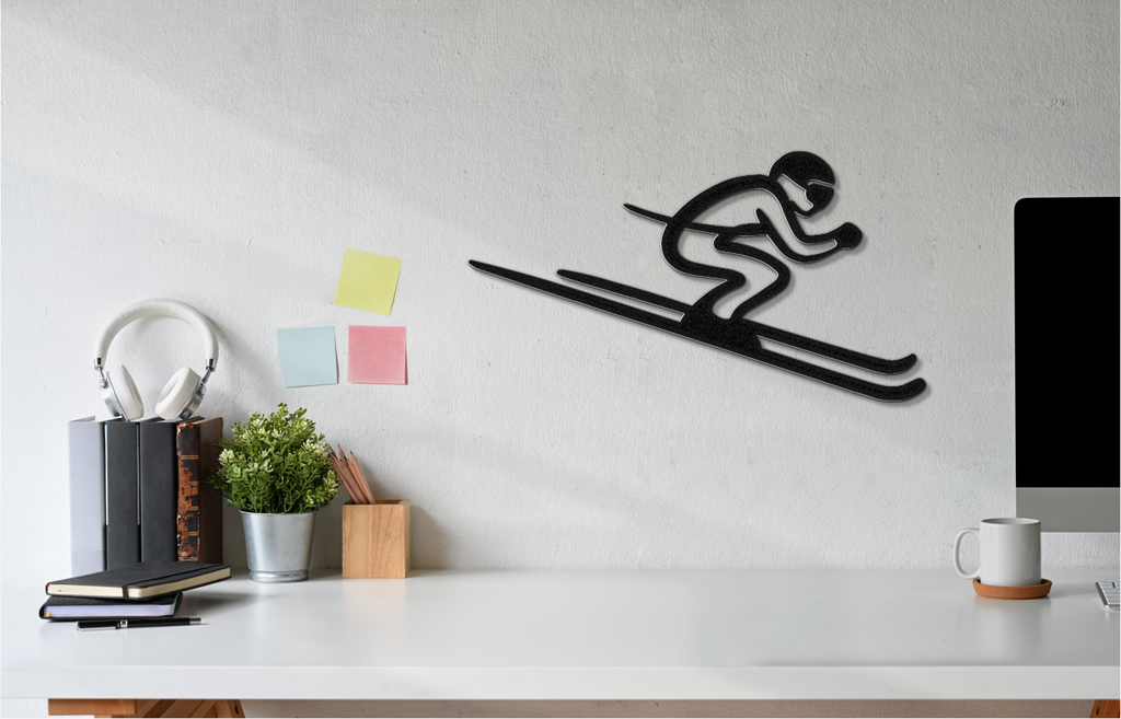 Skiing Metal Wall Art