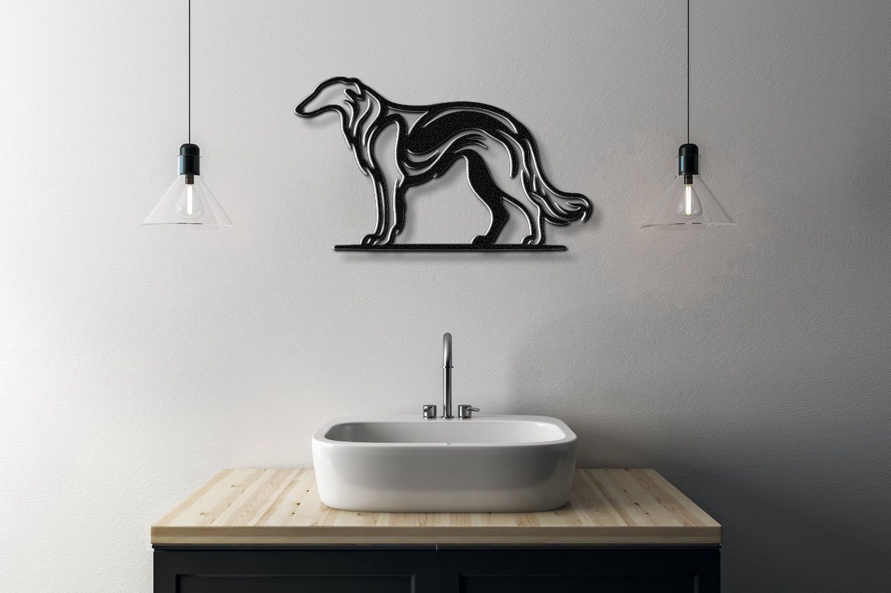Borzoi Dog Metal Wall Art