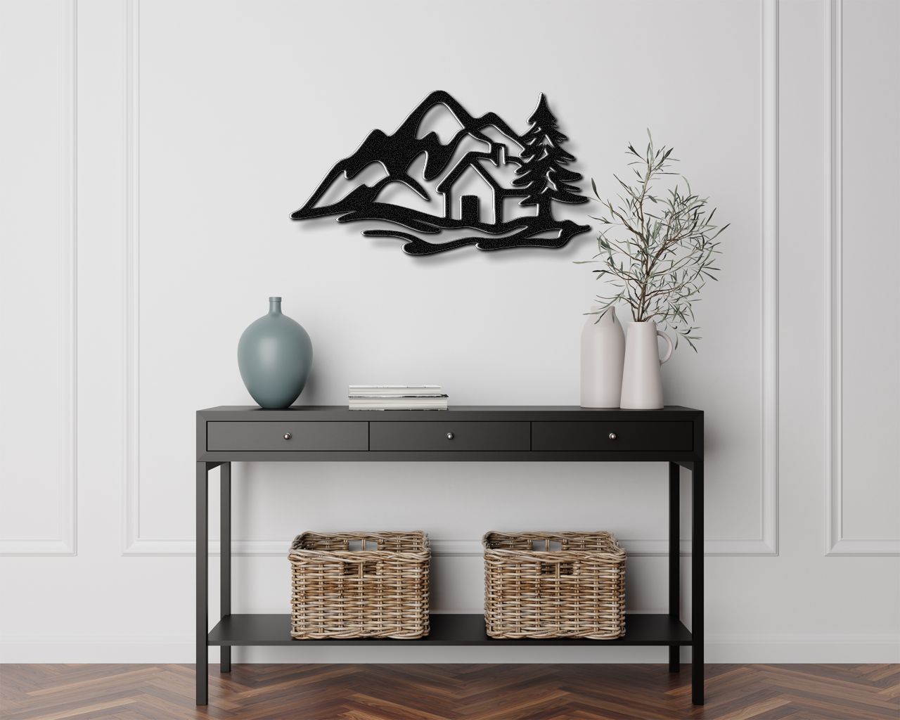 Mountain Cabin Metal Wall Art