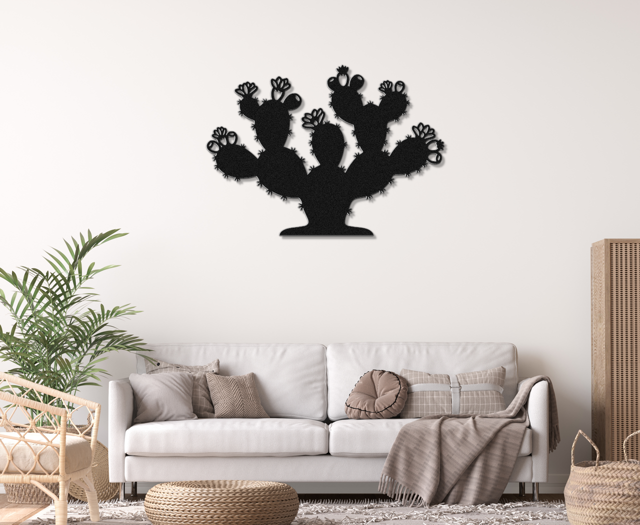 Prickly Pear Cactus Metal Wall Art