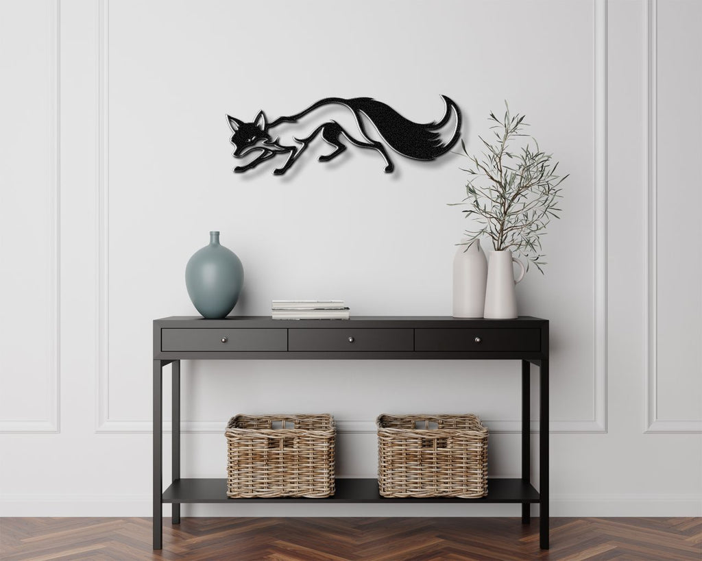 Sneaky Fox Metal Wall Art