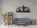 Saguaro Cactus with Mountains Metal Wall Art