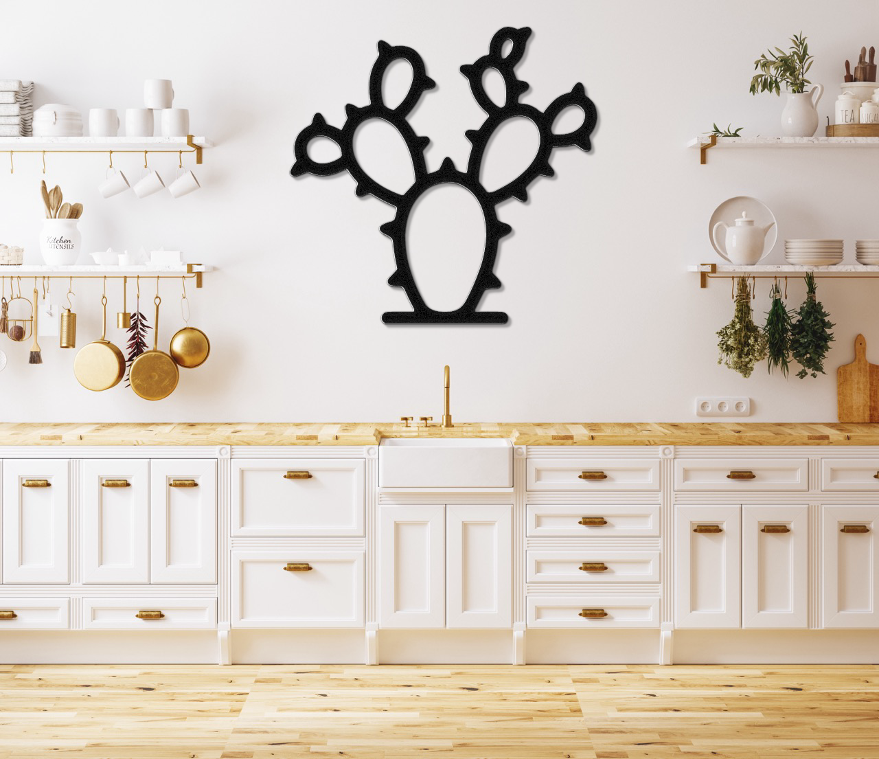 Prickly Pear Cactus Metal Wall Art
