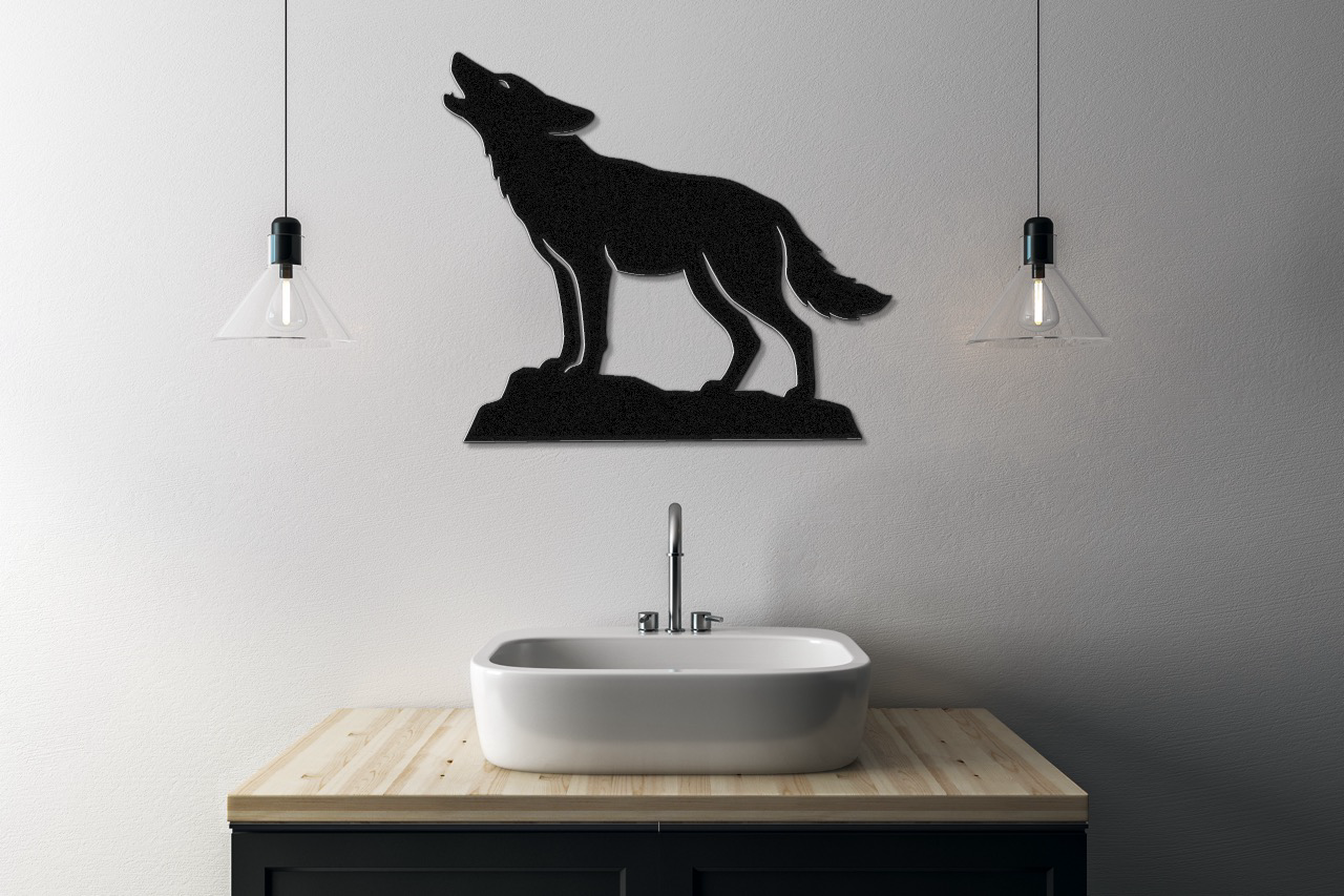 Howling Coyote Metal Wall Art