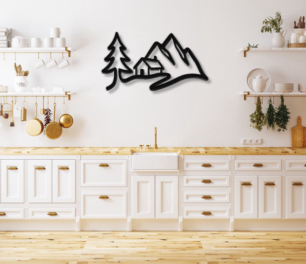 Mountain Cabin Metal Wall Art