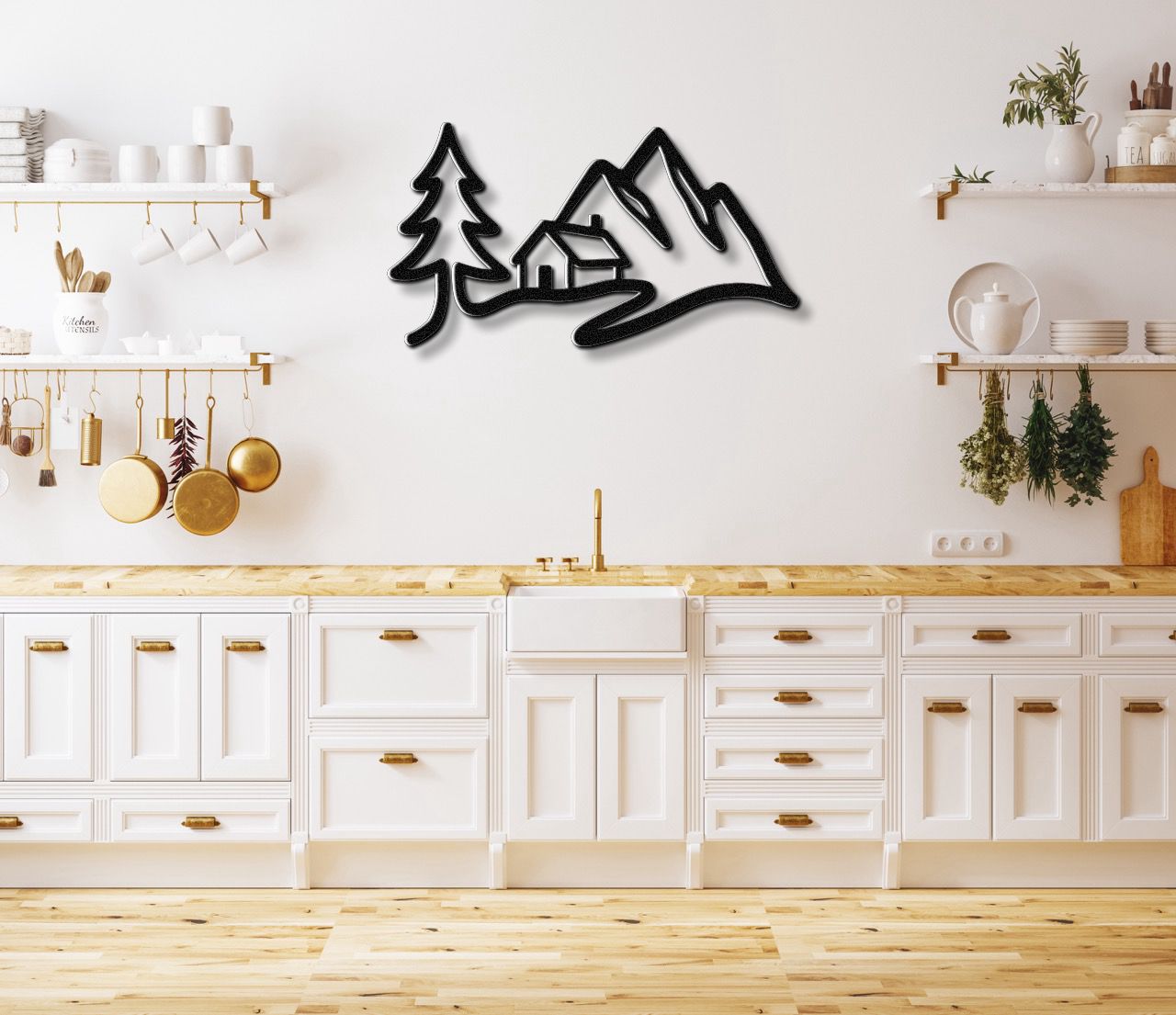 Mountain Cabin Metal Wall Art