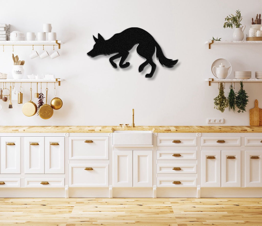 Sneaky Coyote Metal Wall Art