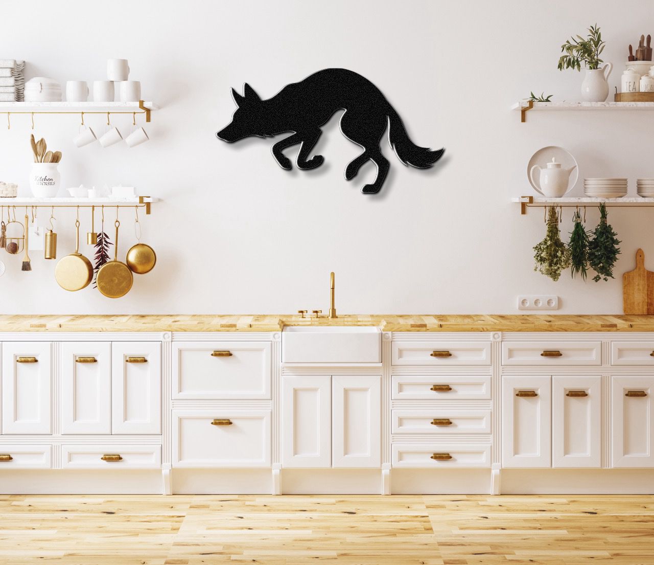 Sneaky Coyote Metal Wall Art