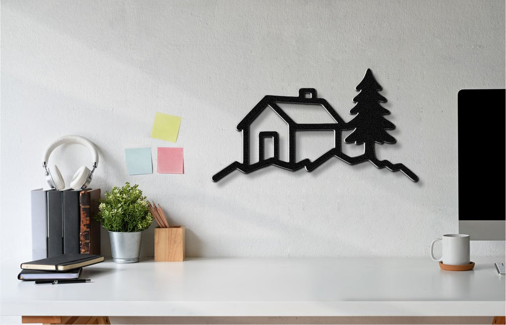 Mountain Cabin Metal Wall Art