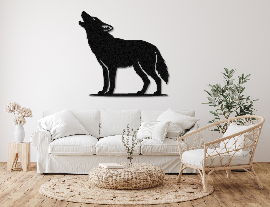 Howling Coyote Metal Wall Art