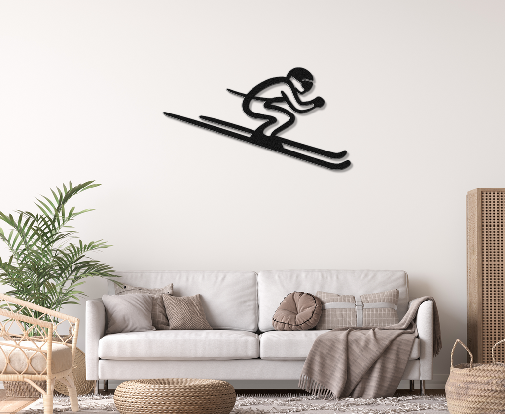 Skiing Metal Wall Art