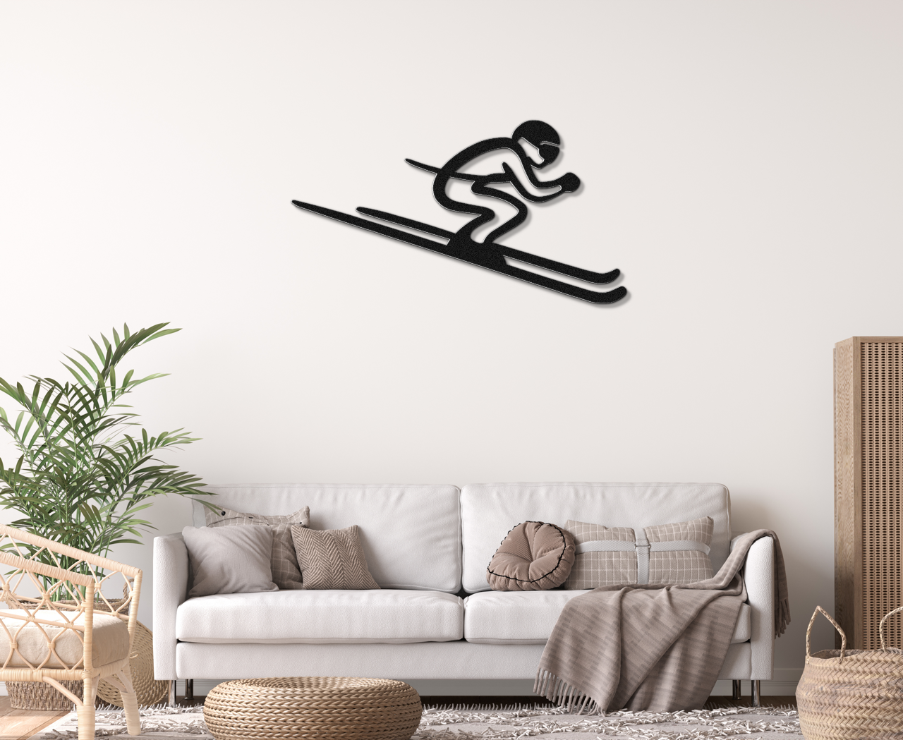 Skiing Metal Wall Art