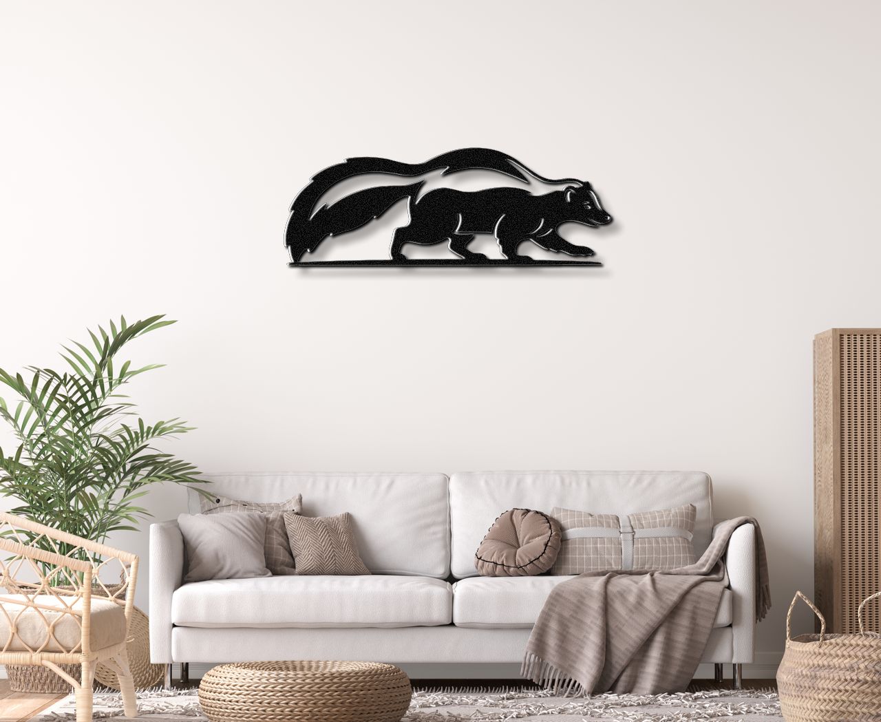 Sneaky Skunk Metal Wall Art