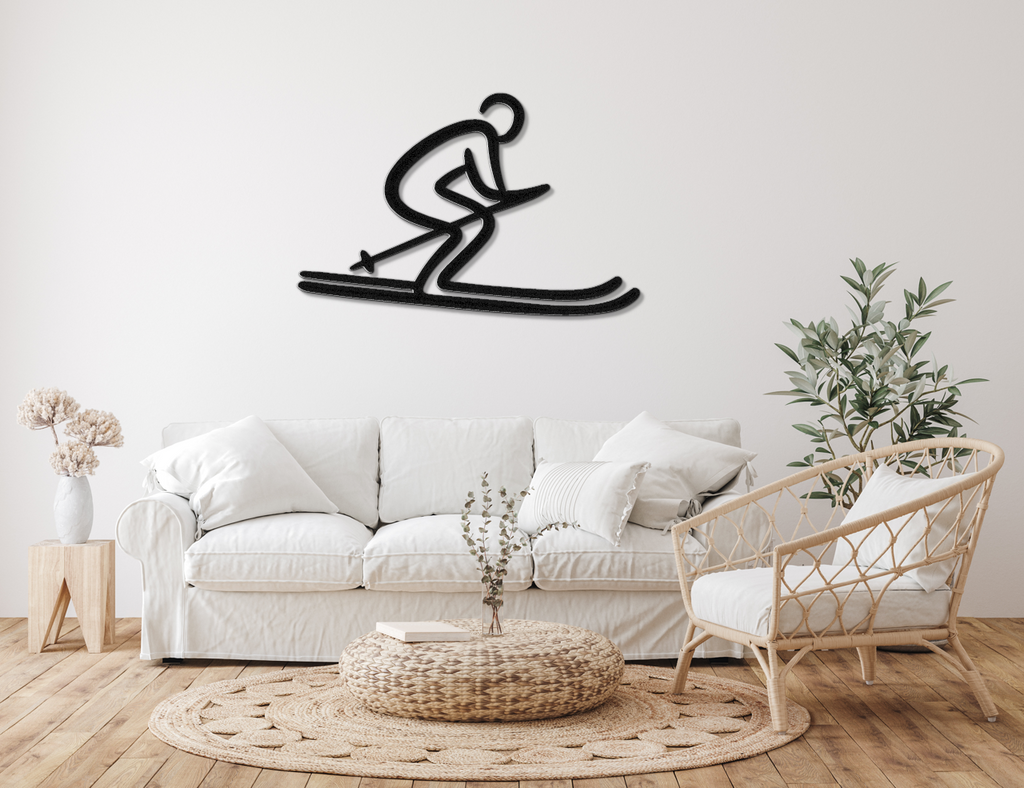 Skiing Metal Wall Art