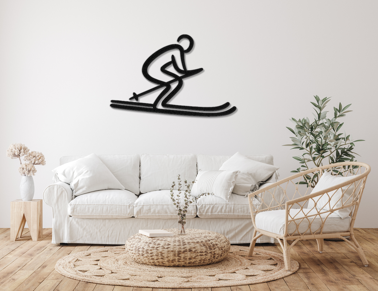 Skiing Metal Wall Art