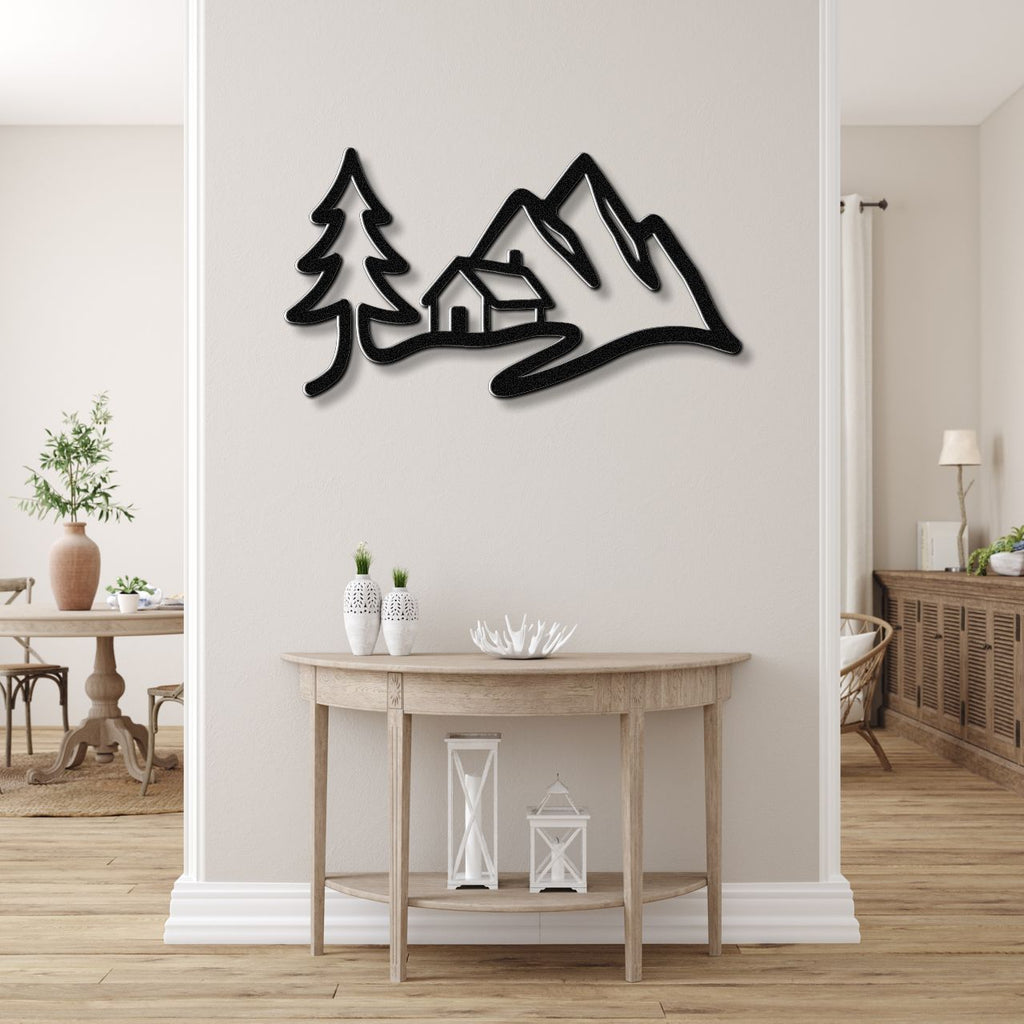 Mountain Cabin Metal Wall Art