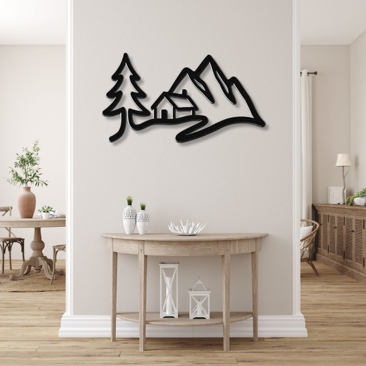 Mountain Cabin Metal Wall Art