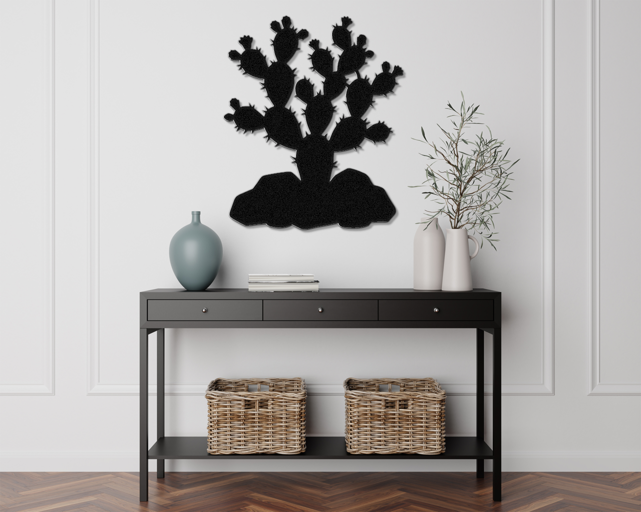 Prickly Pear Cactus Metal Wall Art