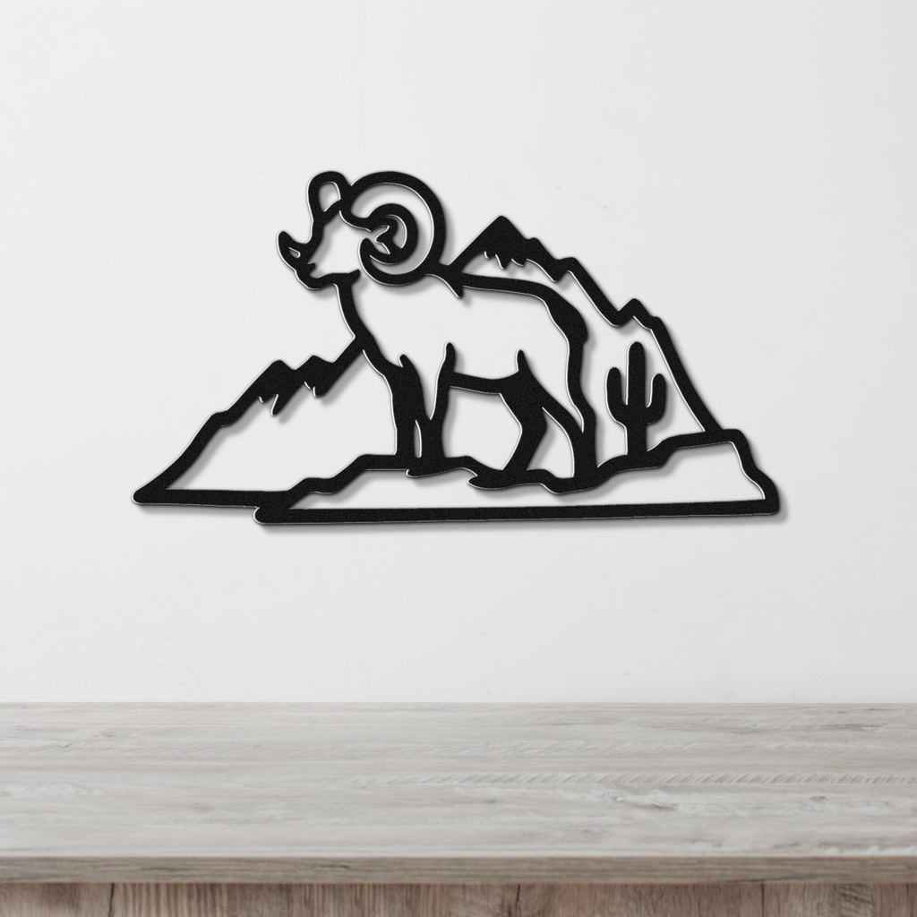 Desert Bighorn Sheep Metal Wall Art